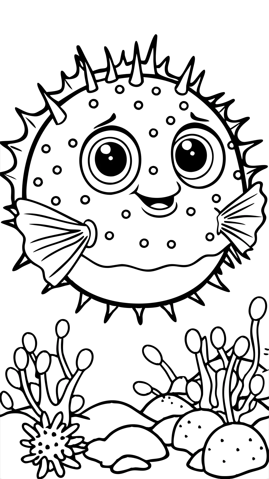 coloriage de poisson-puffer